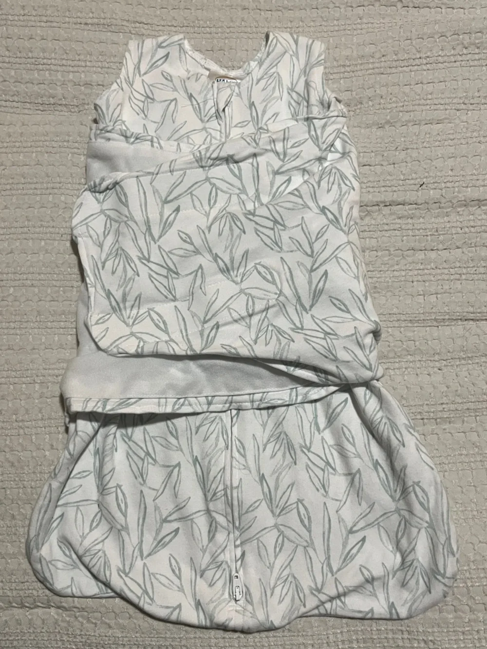 Halo White Sleep Sack with Sage Leaf Print
